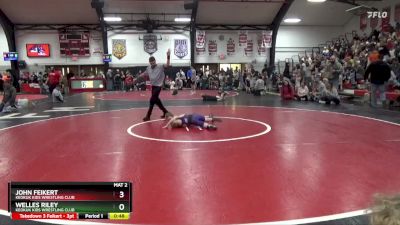 Round 2 - John Feikert, Keokuk Kids Wrestling Club vs Welles Riley, Keokuk Kids Wrestling Club