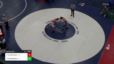 252 lbs Round Of 64 - Dakota Carmona, Canon McMillan vs Brice Goodman, Norwin