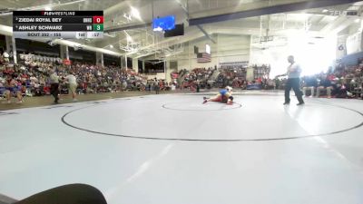 155 lbs Cons. Semi - Ashley Schwarz, Washburn Rural vs Zjedai Royal Bey, Olathe North