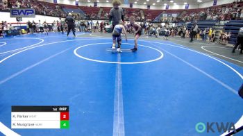 58 lbs Quarterfinal - Kye Parker, Weatherford Youth Wrestling vs Reed Musgrove, Harrah Little League Wrestling