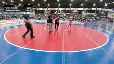 100 lbs Cons. Semi - Jayla Swanson, Siouxland Wrestling Academy vs Maci Brouillette, Coyote Wrestling Club