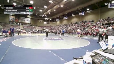 2A 215 lbs Quarterfinal - Soren Jensen, Gunnison Valley vs Ben Peck, North Summit