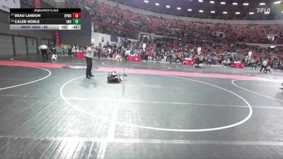 63 lbs Cons. Round 5 - Caleb Noble, Lancaster Wrestling Club vs Beau Landon, Reedsburg Youth Wrestling Club