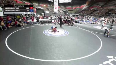 120 lbs Andre Crawford, KCWA - Kern County Wrestling Association vs Abdiel Hernandez, SCVWA - Santa Clara Valley Wrestling Association