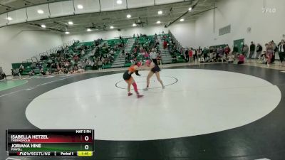 105 lbs Quarterfinal - Joriana Hine, Powell vs Isabella Hetzel, Thermopolis