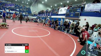 43-46 lbs Semifinal - Owden Fowler, Chandler Takedown Club vs Remmi Schwahn, Harrah Little League Wrestling