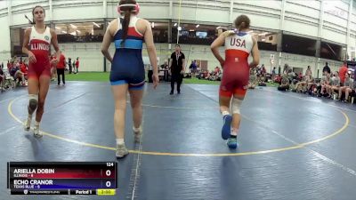 124 lbs Placement Matches (8 Team) - Ariella Dobin, Illinois vs Echo Cranor, Texas Blue