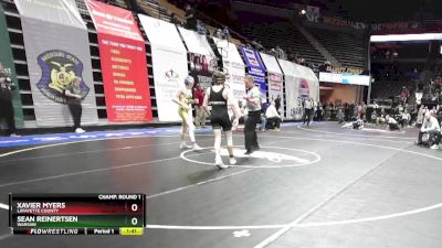 126 Class 1 lbs Champ. Round 1 - Sean Reinertsen, Warsaw vs Xavier Myers, Lafayette County