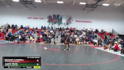 235 lbs 1st Place Match - Bethany Campbell, Starkville High School vs Alexis Wilks, Oxford HS Girls (MS)