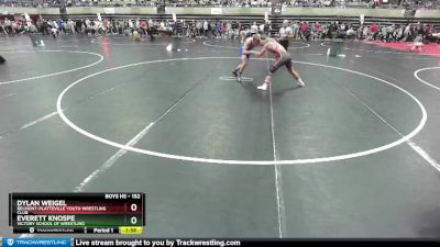 152 lbs Champ. Round 2 - Dylan Weigel, Belmont-Platteville Youth Wrestling Club vs Everett Knospe, Victory School Of Wrestling