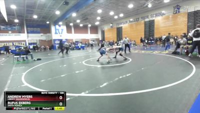 138 lbs Champ. Round 2 - Andrew Myers, Liberty (Bakersfield) vs Rufus Ekberg, Santa Monica