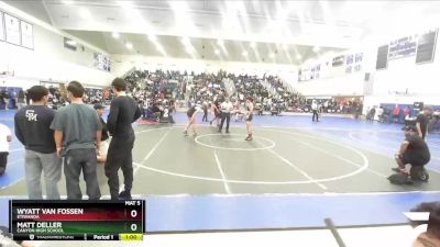 150 lbs Cons. Round 3 - Wyatt Van Fossen, Etiwanda vs Matt Deller, Canyon High School