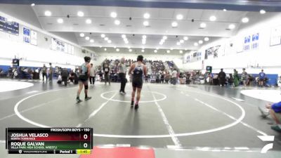 150 lbs Quarterfinal - Roque Galvan, Villa Park High School Wrestli vs Joshua Velasco, North Torrance