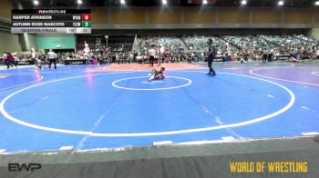 52 lbs Quarterfinal - Harper Atkinson, Wyandotte Youth Wrestling vs Autumn Rose Mascoto, FLOW Academy