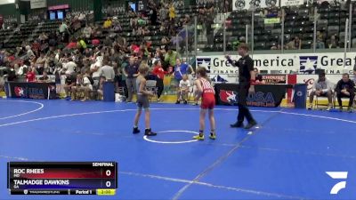 63 lbs Semifinal - Roc Rhees, MO vs Talmadge Dawkins, GA