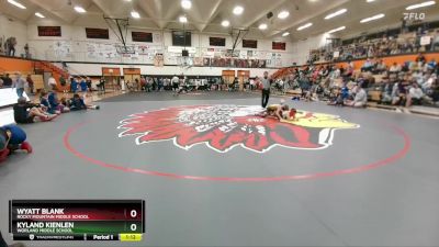 91 lbs Round 2 - Wyatt Blank, Rocky Mountain Middle School vs Kyland Kienlen, Worland Middle School