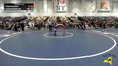 90 lbs Quarterfinal - David Delgado, VHW Club vs Colton Moreland, Purple Eagles Wrestling Academy