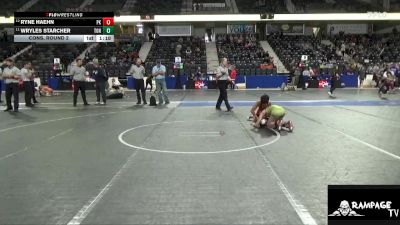 96 lbs Cons. Round 2 - Wryles Starcher, Tonganoxie vs Ryne Haehn, Plainville Kids