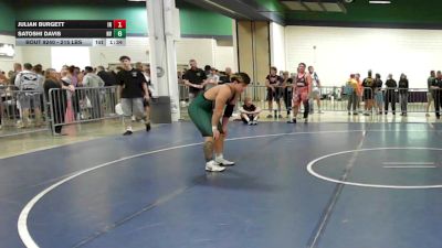 215 lbs Consi Of 16 #2 - Julian Burgett, IN vs Satoshi Davis, NV