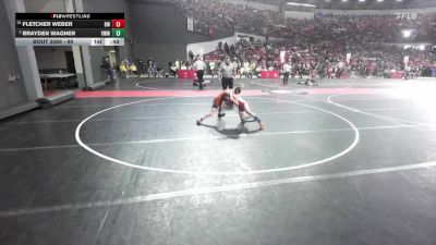 90 lbs Champ. Round 1 - Fletcher Weber, BYA Wrestling vs Brayden Wagner, Poynette Panther Youth Wrestling