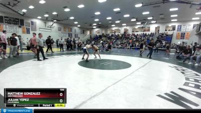 106 lbs Cons. Round 4 - Julian Yepez, California vs Matthew Gonzalez, San Fernando