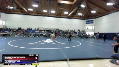 160 lbs Semifinal - Shannon Workinger, Unattached vs Taydem Khamjoi, Texas Wesleyan