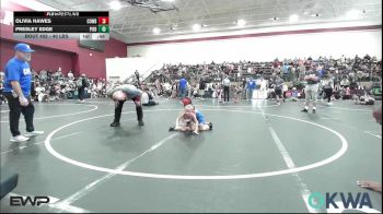 40 lbs Rr Rnd 1 - Olivia Hawes, Cowboy Wrestling Club vs Presley Edge, Piedmont