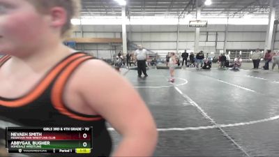 70 lbs Round 3 - Nevaeh Smith, Mountain Man Wrestling Club vs Abbygail Bugher, Homedale Wrestling