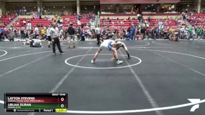 105 lbs Cons. Round 5 - Layton Stevens, Kansas Young Guns Wrestling Cl vs Urijah Duran, Duran Elite