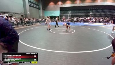 150 lbs Cons. Round 6 - Gunner Benedict, Redwood -Visalia vs Sebastian Garcia, Junipero Serra