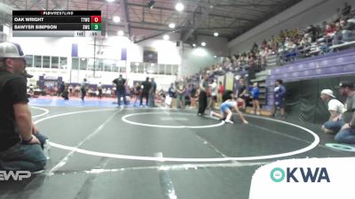 75 lbs Rr Rnd 3 - Oak Wright, Team Tulsa Wrestling Club vs Sawyer Simpson, Salina Wrestling Club