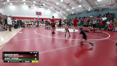 34-35 lbs Round 3 - Wyatt Cosson, Platte Valley Jr. Wrestling vs Grayson Roth, Fort Morgan Wrestling Club