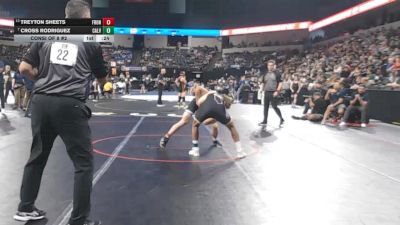 165 lbs Consi Of 8 #2 - Treyton Sheets, Frontier (CS) vs Cross Rodriguez, Calvary Chapel/SA (SS)
