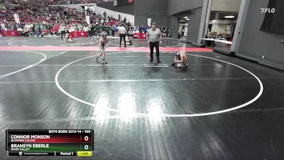 100 lbs Cons. Round 3 - Connor Monson, Bloomer Colfax vs Bransyn Eberle, River Valley