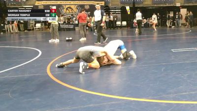 132 lbs 5th Place - Carter Haughey, Norwin vs Morgan Temple, Seneca Valley