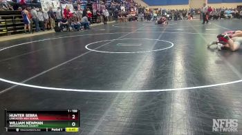 1 - 150 lbs Cons. Round 2 - Hunter Sebra, Lancaster High School vs William Newman, Rappahannock County