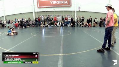 77-82 lbs Cons. Semi - Carter Burkett, Ground Up USA vs Emerson Rangel, Powerhouse Wrestling Academy