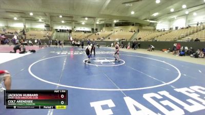 100 lbs Cons. Round 1 - Jackson Hubbard, Smoky Bear Wrestling Club vs Colt Arendsee, Warren County Pioneers