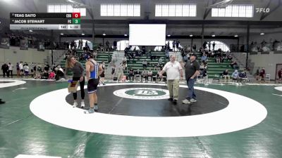 132 lbs Quarterfinal - Teag Saito, Christian Brothers Academy vs Jacob Stewart, Peninsula Catholic