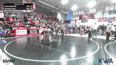 70-73 lbs Rr Rnd 2 - Layla McClain, Verdigris Youth Wrestling vs Kayson Cook, Verdigris Youth Wrestling