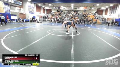 157 lbs Champ. Round 2 - Amen Johnson, Laguna Hills vs Justin Hultz, Beckman