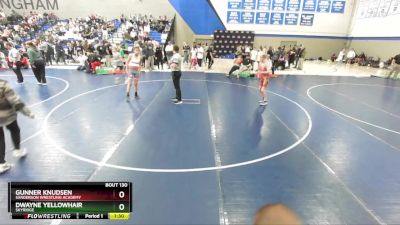 125 lbs Quarterfinal - Gunner Knudsen, Sanderson Wrestling Academy vs Dwayne Yellowhair, Skyridge