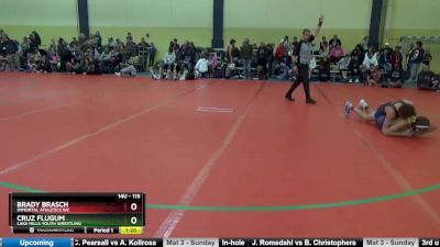 115 lbs Round 2 - Brady Brasch, Immortal Athletics WC vs Cruz Flugum, Lake Mills Youth Wrestling