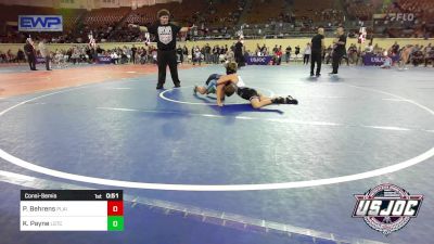 90 lbs Consolation - Parks Behrens, Plainview Youth Wrestling Club vs Kaden Payne, Lone Grove Takedown Club