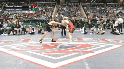 3A 190 lbs Semifinal - Dominic Hittepole, Wheatmore High School vs Grayson Carroll, Trinity High School