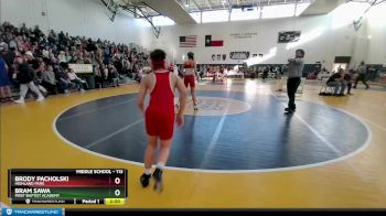 113 lbs Champ. Round 1 - Brody Pacholski, Highland Park vs Bram Sawa, First Baptist Academy