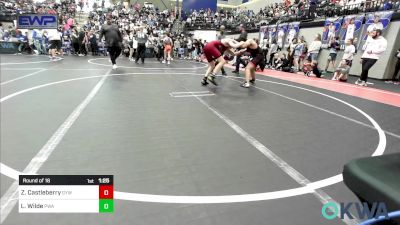 155 lbs Round Of 16 - Zachary Castleberry, Geary Youth Wrestling vs Landon Wilde, Perry Wrestling Academy