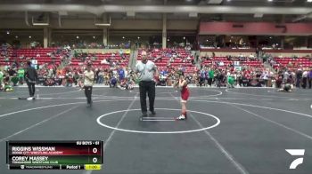 61 lbs Cons. Round 3 - Riggins Wissman, Dodge City Wrestling Academy vs Corey Massey, Tonganoxie Wrestling Club