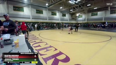 120 lbs Quarterfinal - Dustin Riessen, Pirate Wrestling Club vs Joshua Ternes, Beulah-Hazen