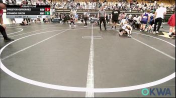 73 lbs Consi Of 4 - Preston Gutierrez, Midwest City Bombers Youth Wrestling Club vs Connor Dixon, Mustang Bronco Wrestling Club